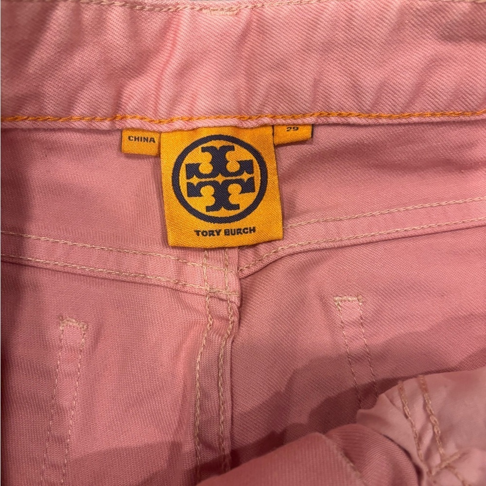 Tory Burch Alexa Cropped Skinny Pants – Pink Coral, Size 29 - Picture 3 of 6
